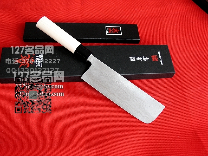 日本关兼常 KC-521薄叶 大马士革钢厨刀
