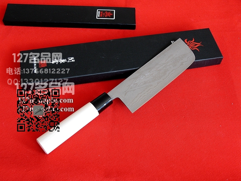 日本关兼常 KC-521薄叶 大马士革钢厨刀