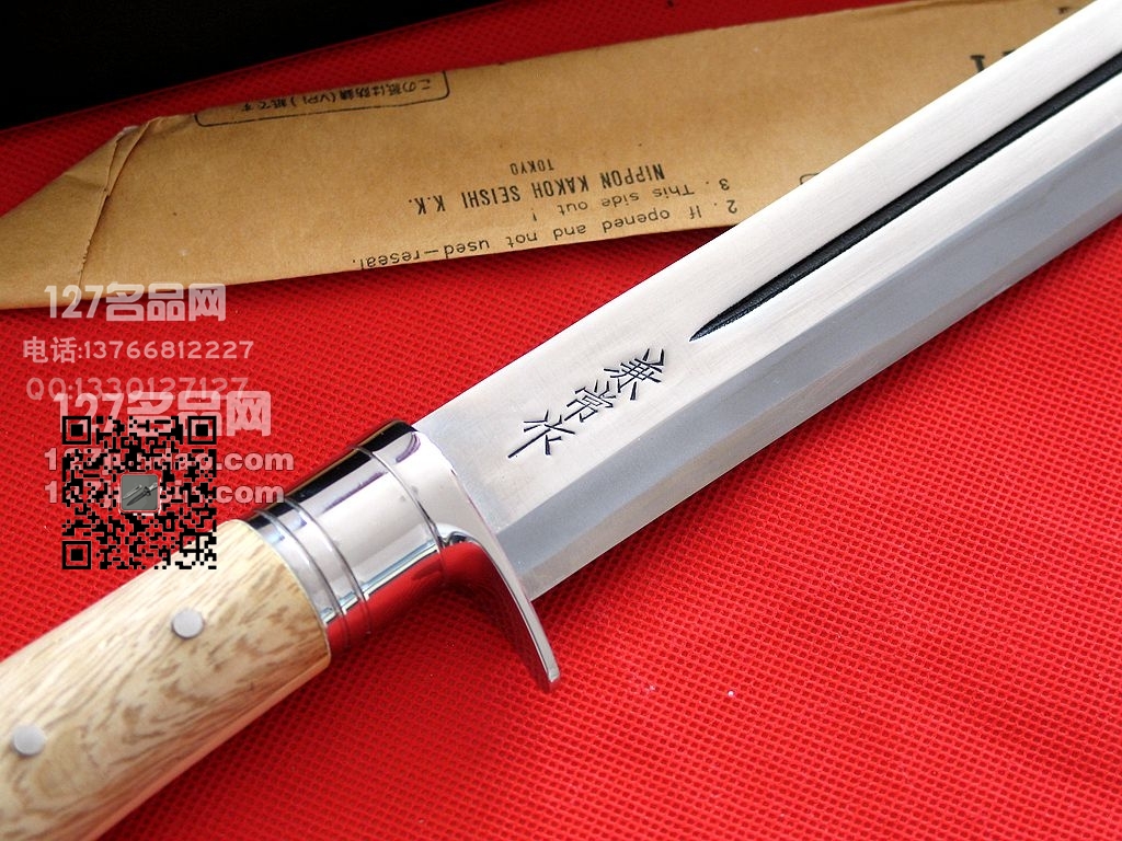 日本关兼常Kanetsune KB-139蛇 橡木柄镜面 军刀127名品网