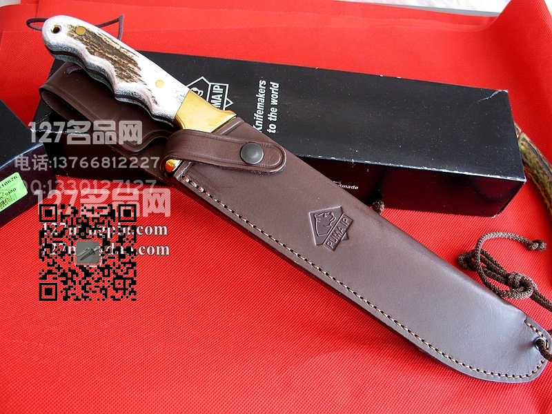 127名品网 德国彪马PUMA 810676 IP Longhorn Stag 长角鹿野战刀