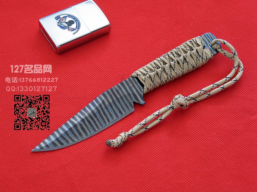 美国挺进者Strider WP全钛防磁沙彩绳柄小型战术刀 美国挺进者Strider WP全钛防磁沙彩绳柄小型战术刀