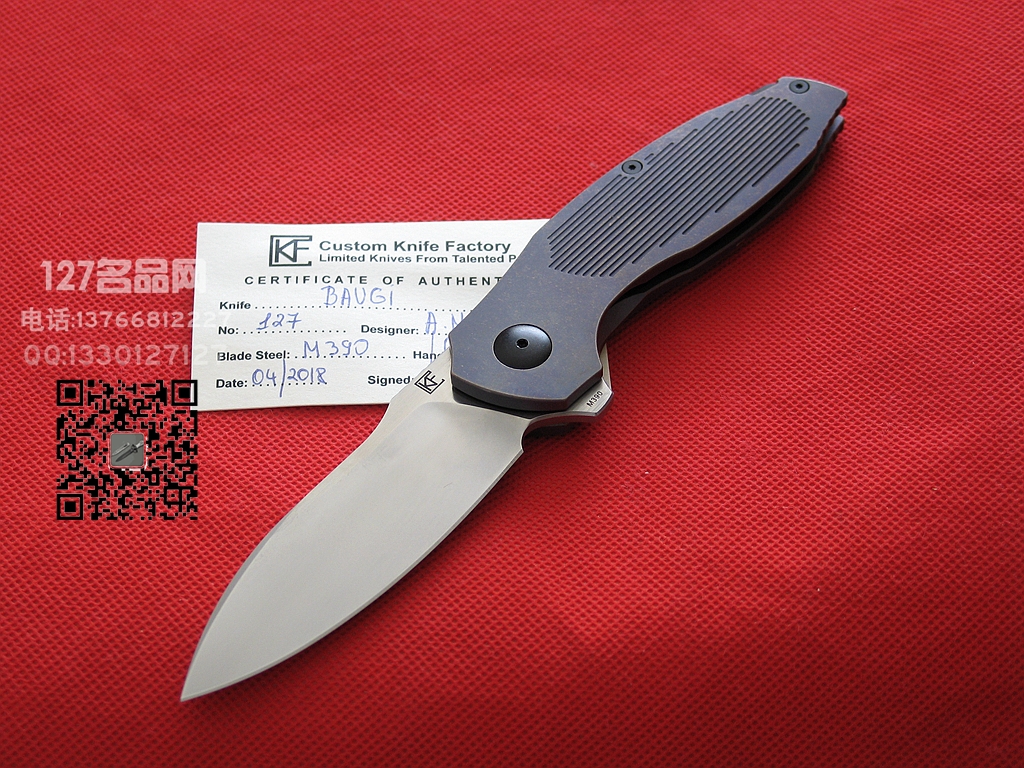 俄罗斯CKF Baugi M390钛合金一体线锁 俄罗斯CKF Baugi M390钛合金一体线锁