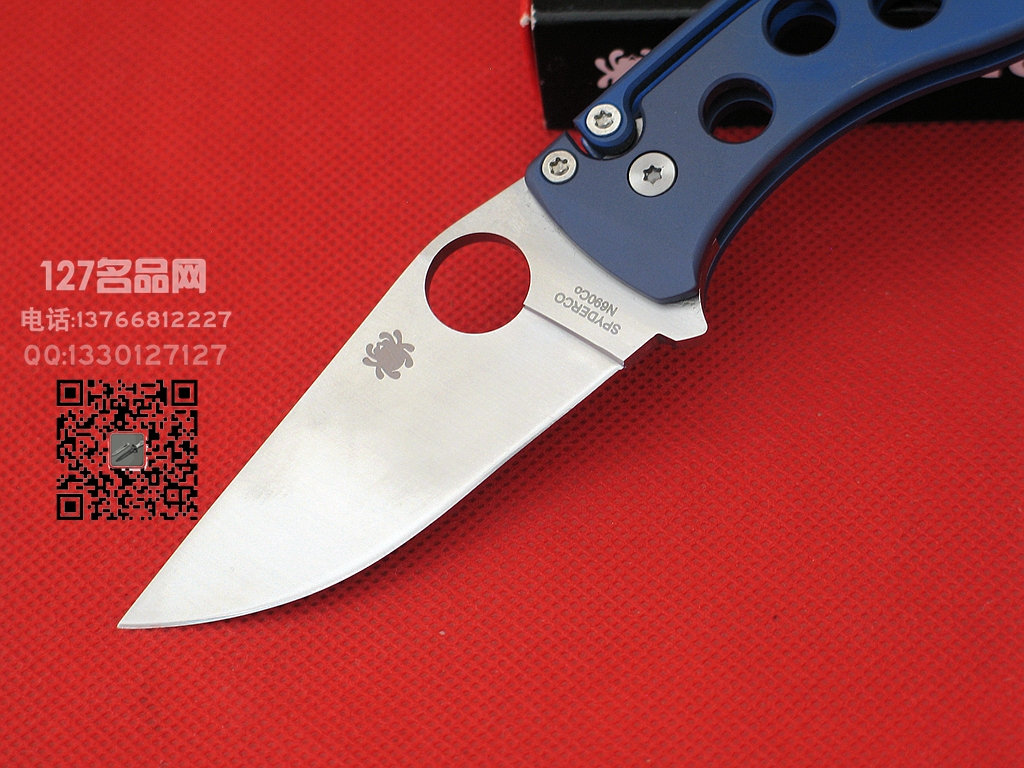 Spyderco 美国蜘蛛C192TIBLP N690钢 蓝色钛柄