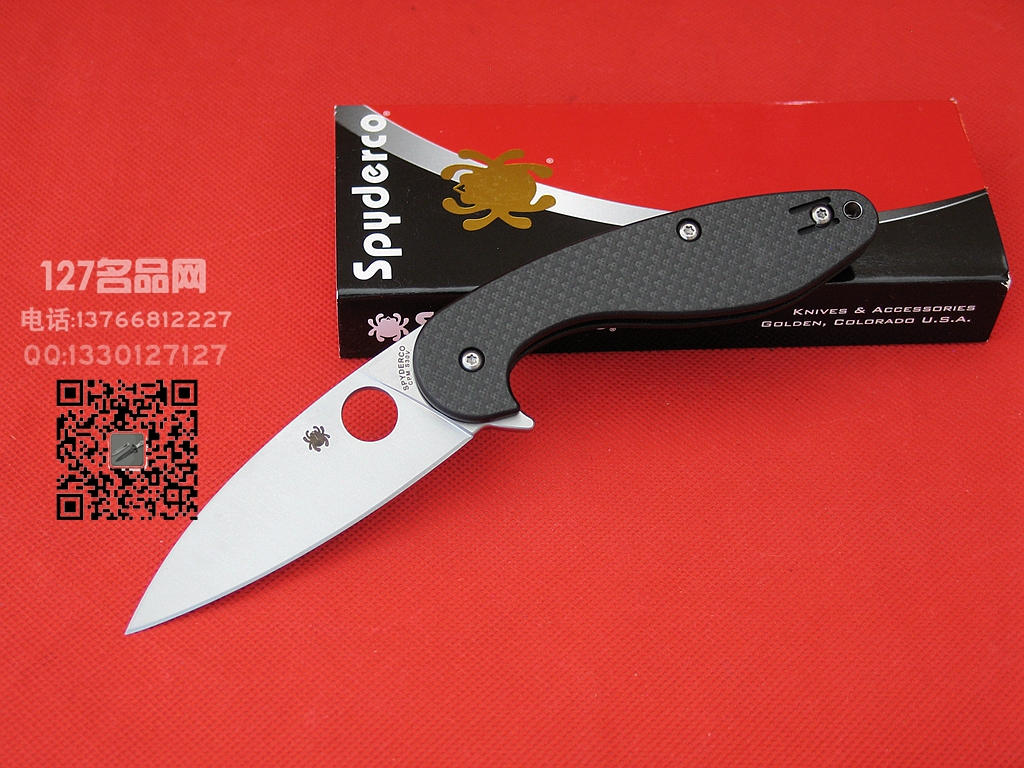 Spyderco美国蜘蛛c228CFP碳纤维S30V钢 Spyderco美国蜘蛛c228CFP碳纤维S30V钢