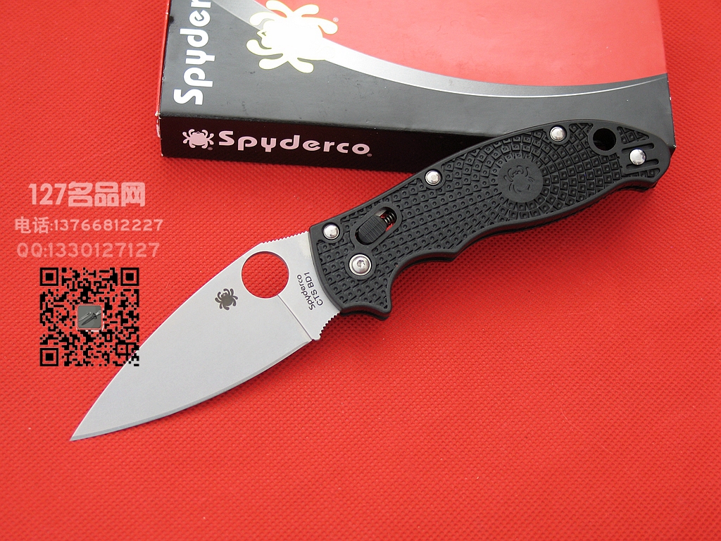 Spyderco美国蜘蛛C101PBK2平刃轻型折刀 Spyderco美国蜘蛛C101PBK2平刃轻型折刀