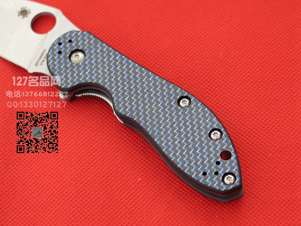 Spyderco蜘蛛 C172蓝色碳纤维 高性能折刀