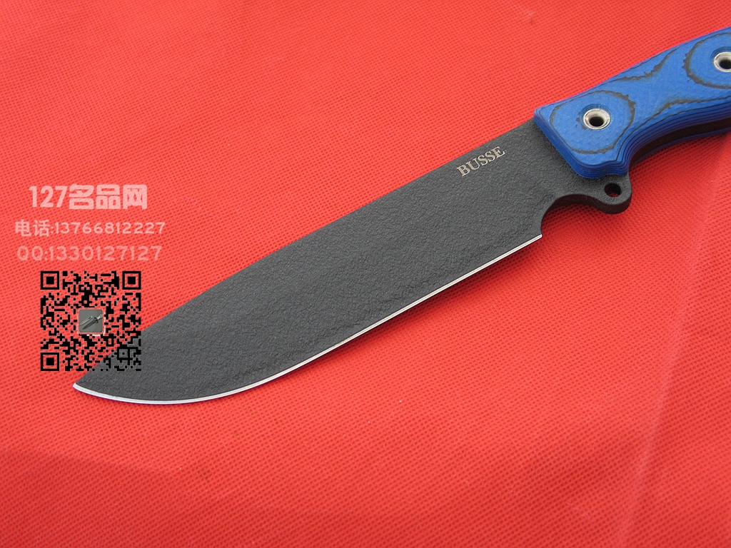 美国巴斯Busse SHE战斗刀 INFI篮色米卡塔柄 127名品网
