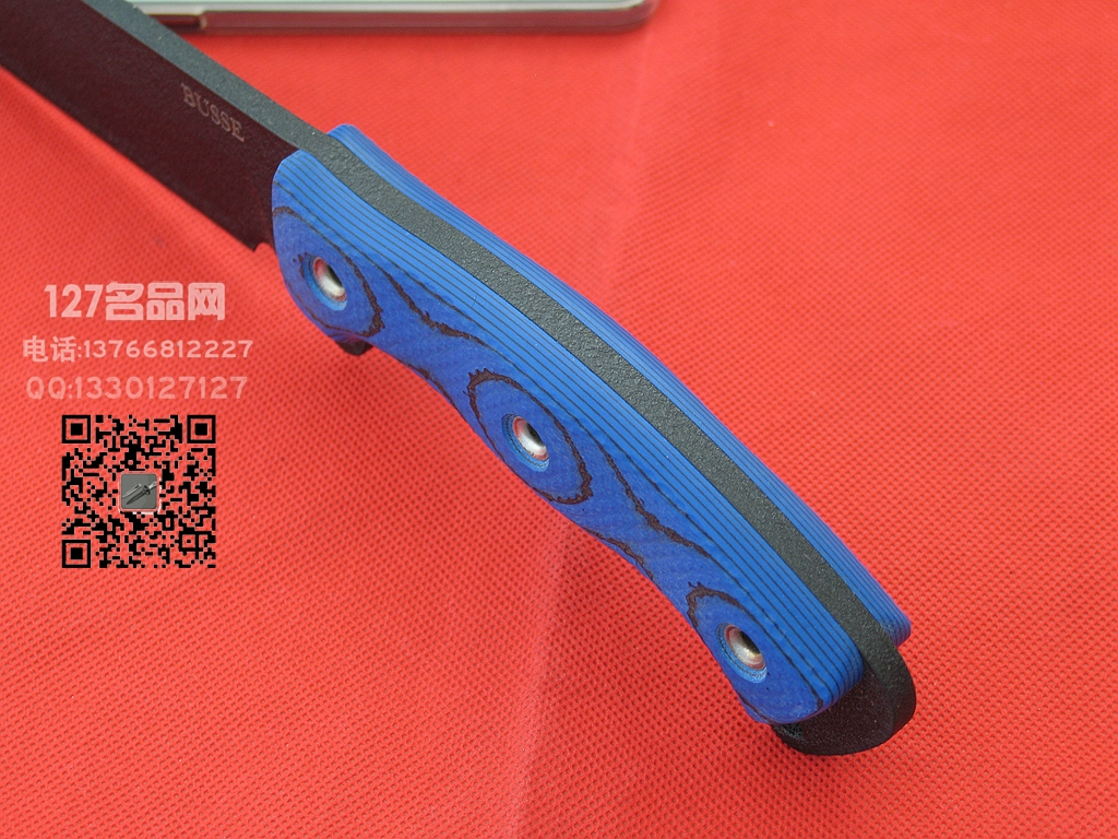 美国巴斯Busse SHE战斗刀 INFI篮色米卡塔柄 127名品网