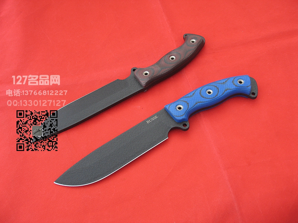 美国巴斯Busse SHE战斗刀 INFI红色米卡塔柄 127名品网