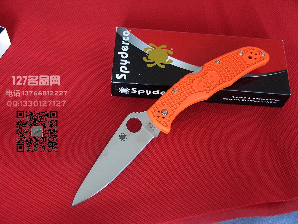 美国蜘蛛SPYDERCO C10FPOR颠峰战士橙色 127名刀网 美国蜘蛛SPYDERCO C10FPOR颠峰战士橙色 127名刀网