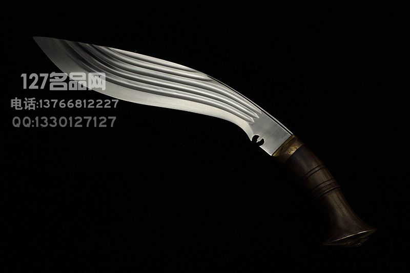 尼泊尔弯刀 传统手工狗腿 造型犀利大方 一体龙骨