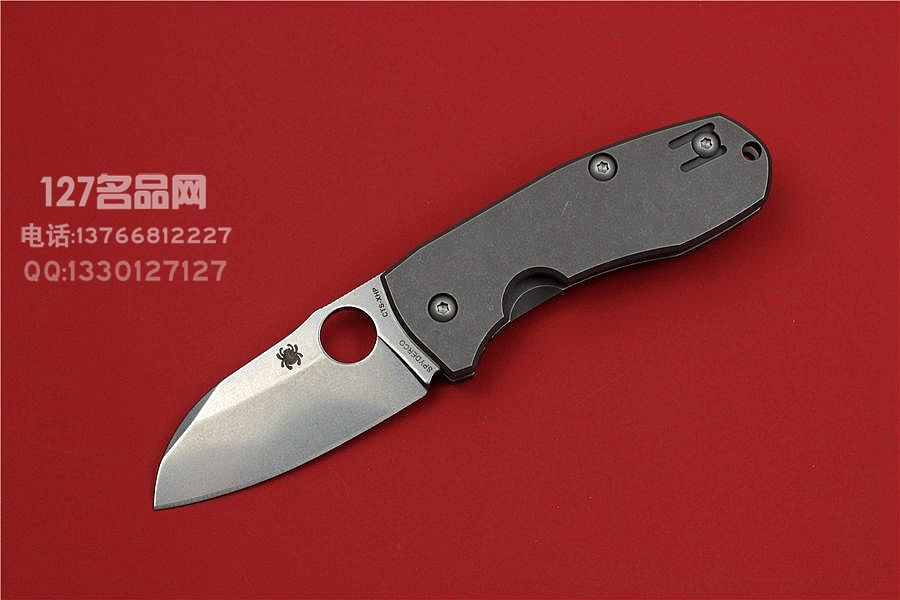 SPYDERCO 美国蜘蛛 C158TIP Techno 滚磨处理钛柄石洗 SPYDERCO 美国蜘蛛 C158TIP Techno 滚磨处理钛柄石洗