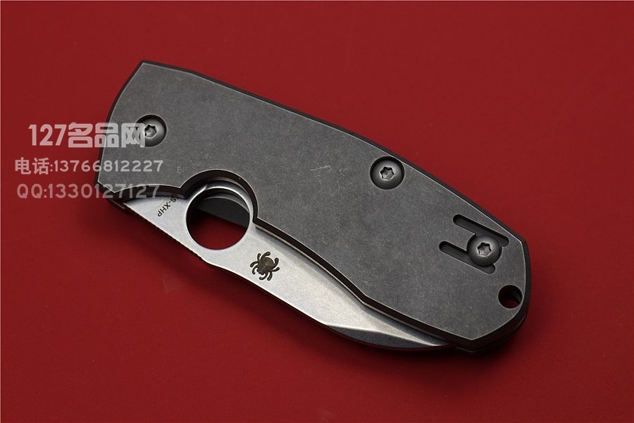 SPYDERCO 美国蜘蛛 C158TIP Techno  滚磨处理钛柄石洗