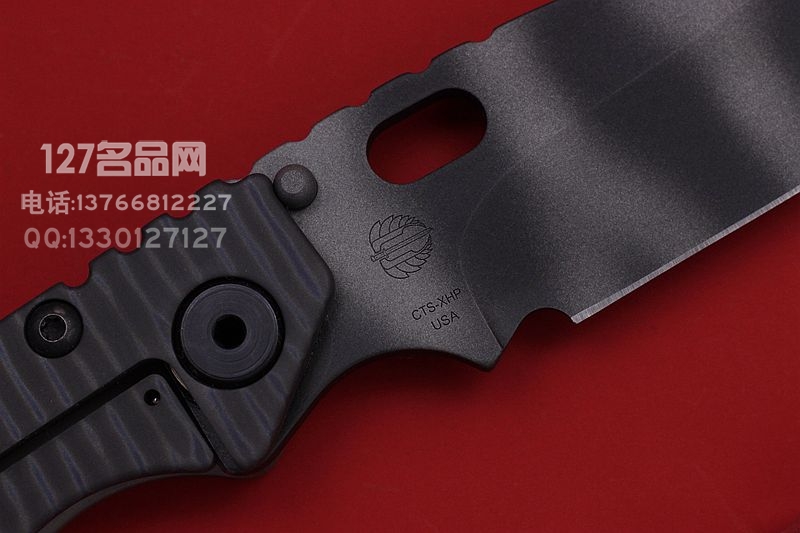 美国挺进者Strider SMF 虎纹涂层 7075铝弹坑柄战术折刀
