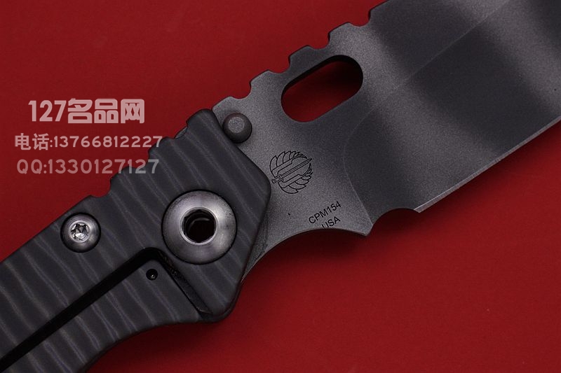 美国挺进者Strider SMF 虎纹涂层 双面烧钛柄战术折刀